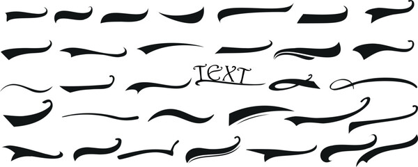 Wall Mural - elegant calligraphic swirls, typography underline design elements on white background. perfect for b
