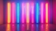 Bright retro neon lights on a clear backdrop, ideal for adding vibrancy to your designs