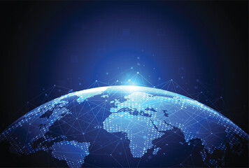 Global network connection. World map point and line composition concept of global business. Vector Illustration