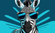 zebra wearing sunglasses vector illustration