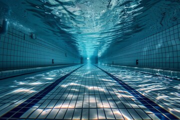 Swimming Pool from Underwater, shot from inside the pool