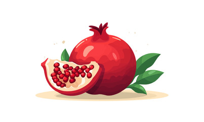 Wall Mural - Ripe pomegranate vector flat minimalistic isolated vector style illustration