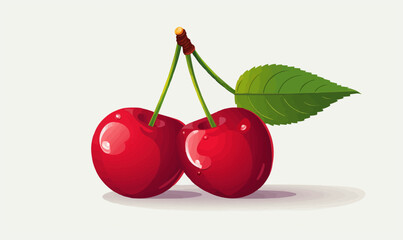 Wall Mural - Cherry vector flat minimalistic asset isolated vector style illustration