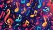 A playful and colorful design featuring dancing music notes  AI generated illustration