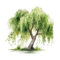 watercolor willow tree clipart for graphic resources