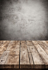 Aufkleber - Rustic empty wood table against a light background