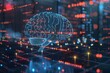 Digital brain with binary code representing artificial intelligence