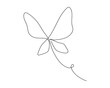 © Elena - One continuous line butterfly vector illustration. Single line hand drawn sketch. Summer symbol in trendy doodle style