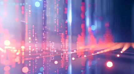 Aufkleber - Futuristic Abstract Technology Background with Glowing Neon Lights and Data Stream Lines. Ideal for Modern Design Projects and Digital Concepts. AI