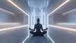 A sleek and futuristic 3D render illustrating the benefits of mindfulness and stress relief  AI generated illustration