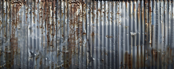 Wall Mural -  Grunge corrugated metal background texture