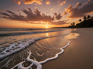 Canvas Print - Strand im Morgenrot