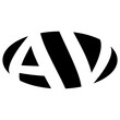 Oval logo double letter A, V two letters av va