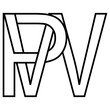 Logo sign pw, wp icon double letters logotype p w