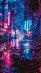 Wall Mural - Ultra realistic cinematic angle movie shot of Neon Tokyo