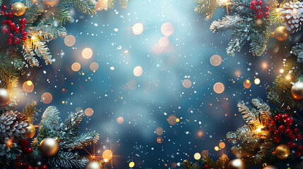 Wall Mural - christmas background with christmas tree