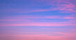 © Prapat - Colorful evening sky background with thin clouds streak on beautiful romantic pastel pink and blue sunset sky backdrop