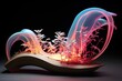 Neon Light Abstract Sculptures: Harmonizing Neon Glows with Nature's Touch