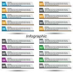 Leinwandbilder - Collection infographics with steps and options, banner  for  business design and website template.