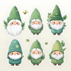 set of cute cartoon gnomes. christmas characters. vector illustration.