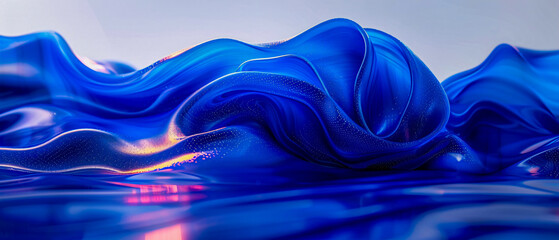 Luxurious Silk Waves in Elegant Blue, Sophisticated Design with a Touch of Grace