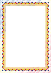 Wall Mural - Vertical  frame and border with Romania flag