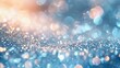 Beautiful shiny glitter background with bokeh, in the style of pastel light blue colour