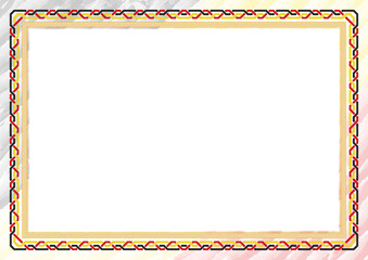 Wall Mural - Horizontal  frame and border with Uganda flag