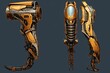 Steampunk Gadgetry Product Renders: Mechanical Arm and Leg Prosthetics Showcase