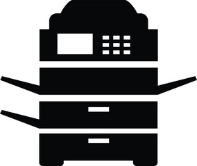 Aufkleber - Copy machine icon. Office multifunction copier machine sign. Photocopier symbol. Multifunction printer logo. flat style.
