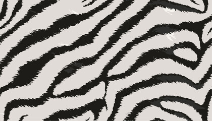 Wall Mural - Zebra skin texture black and white fabric background