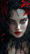 Bewitching Gothic Fairy Enchants with Cryptic Mystique in Cinematic Close-Up Portrait