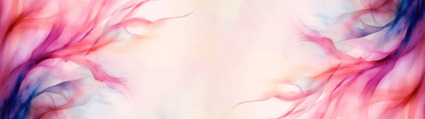 Poster - Colorful liquid fluid art painting texture  - Banner background panorama for webdesign or business template greeting card backdrop made of abstract watercolor splashes