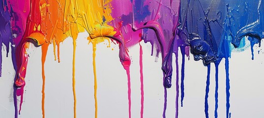 plant petal colors drip on white canvas in violet hues banner