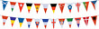 Garlands with pennants in the colors of the participating teams