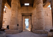Columns and door in Ramesseum, Luxor, Egypt