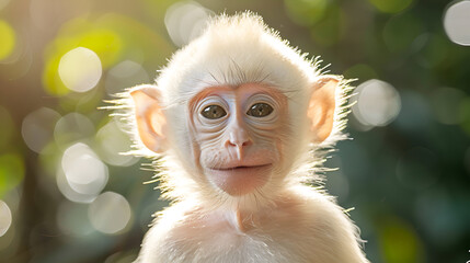Wall Mural - smile albino monkey