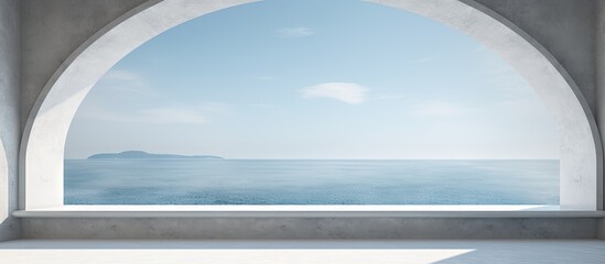 Canvas Print - Ocean view through a spacious open window