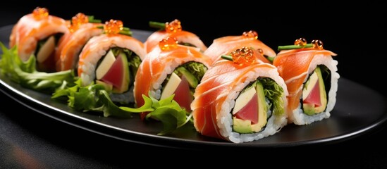 Sticker - Sushi rolls featuring salmon and avocado