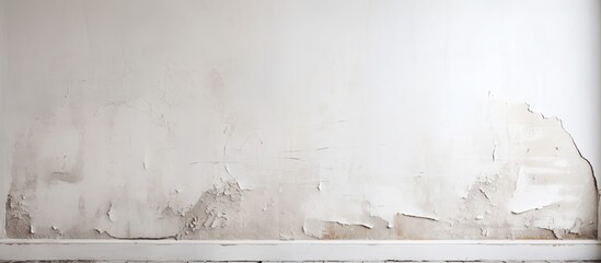 Wall Mural - Weathered wall, peeling paint, white floor