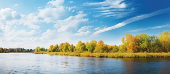 Canvas Print - River flowing through serene landscape