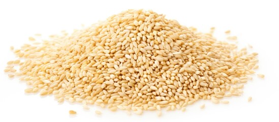 Poster - Sesame seeds on a plain white surface