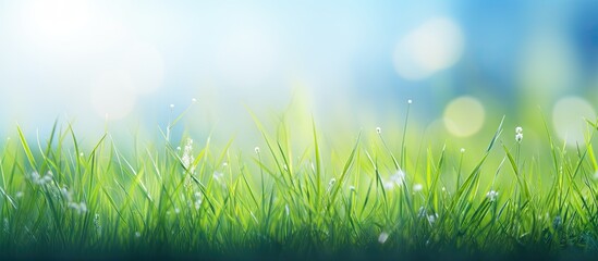 Poster - Grass field with morning dew