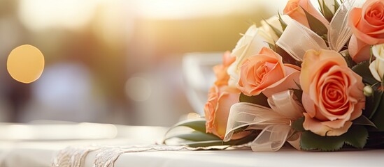 Wall Mural - Bouquet adorns table