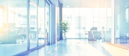 Wall Mural - modern office interior with a blurred background of a bright, spacious and modern open space