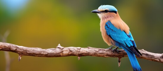 Wall Mural - Colorful bird perched on branch