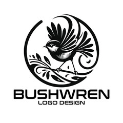 Wall Mural - Bushwren Bird Vector  Logo Design