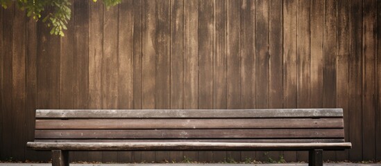 Wall Mural - Wooden bench against wooden wall