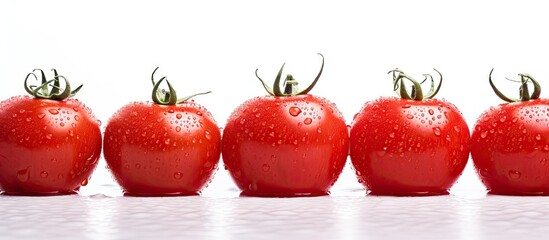 Poster - Tomatoes glisten with water droplets in close-up