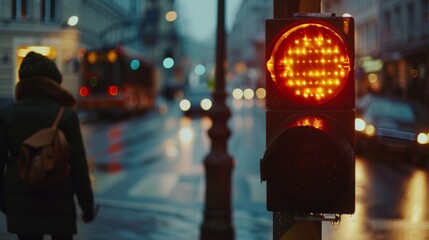 Aufkleber - Close-up of a traffic light countdown timer, indicating the remaining time for pedestrians to cross safely.